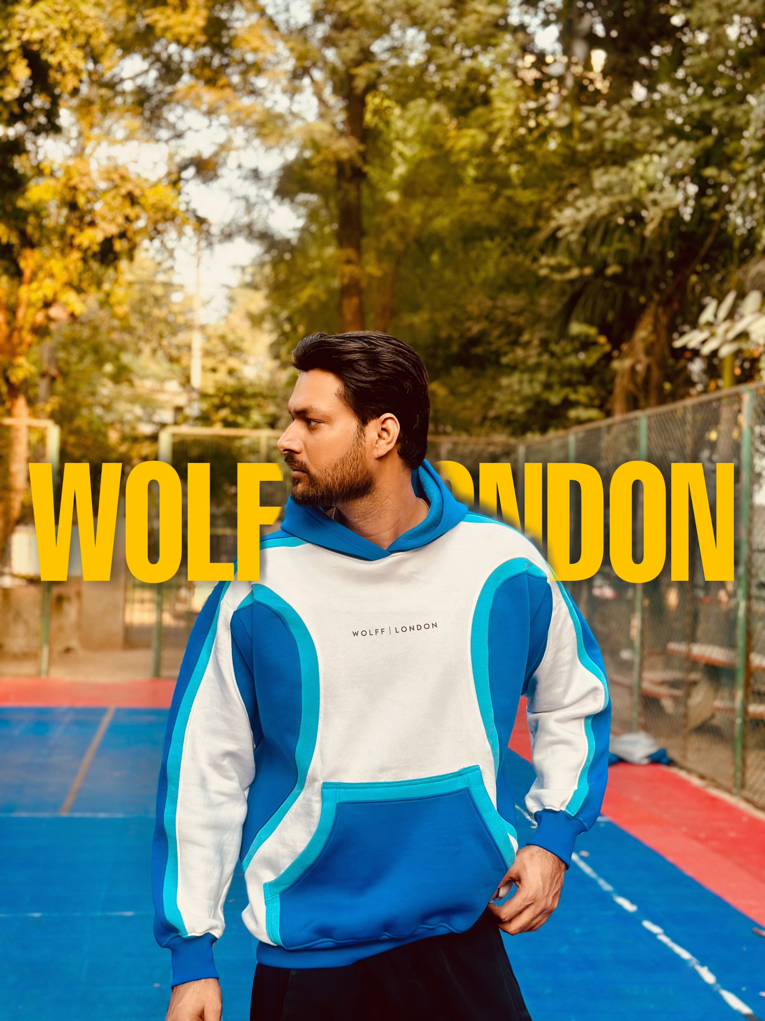 WOLFF | LONDON Aqua Curve Hoodie