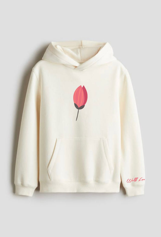 WOLFF LONDON Subtle Petal Oversized Hoodie