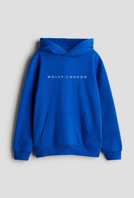 WOLFF | LONDON Blue Logo Oversized Hoodie