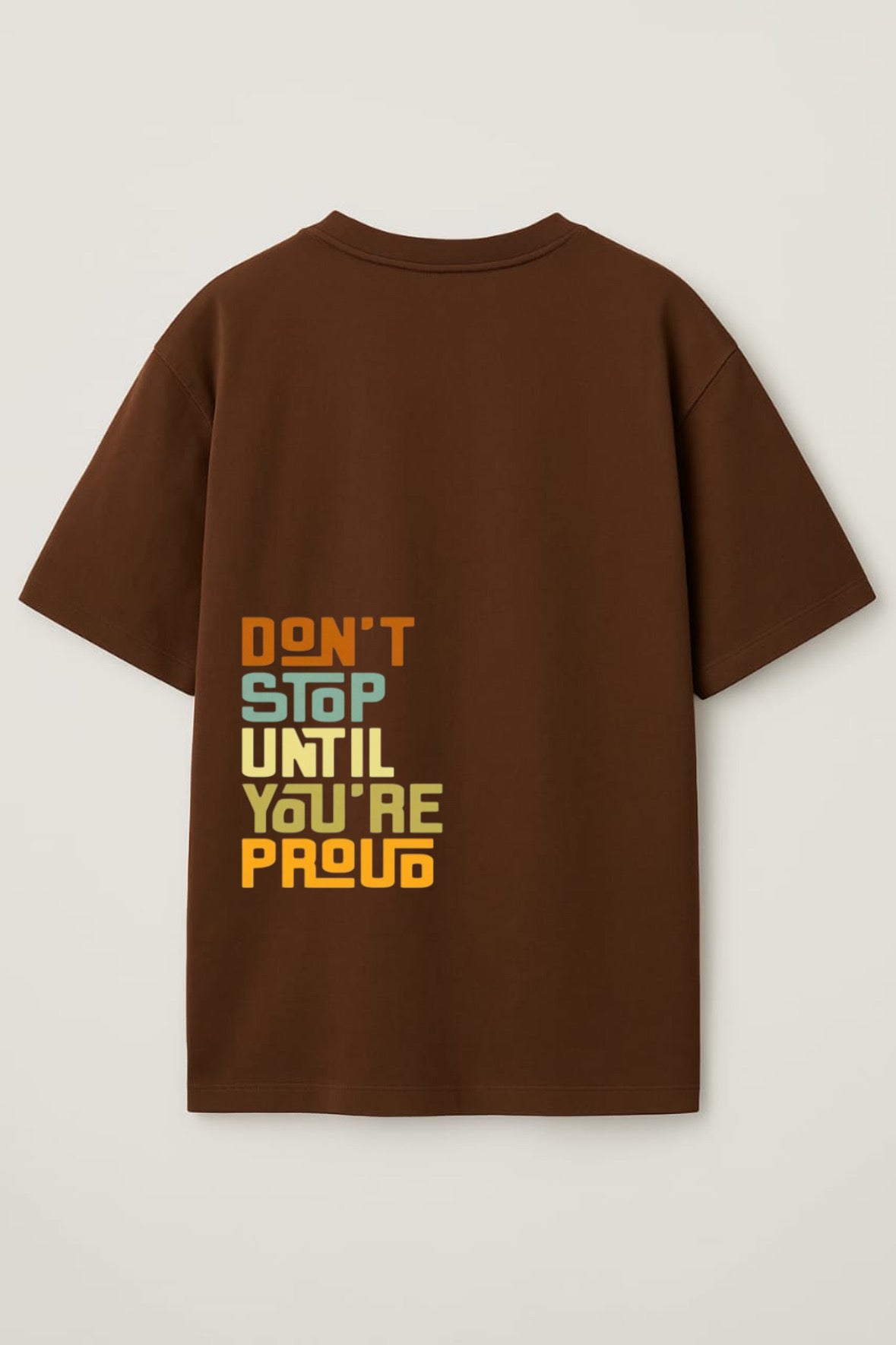 Brown Typography T shirt