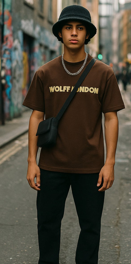Brown Typography T shirt