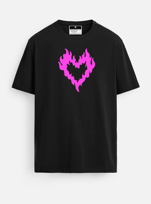 Flaming Heart T Shirt