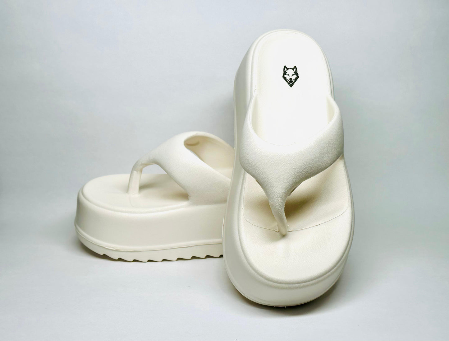 WOLFF | LONDON White High Heel Flips